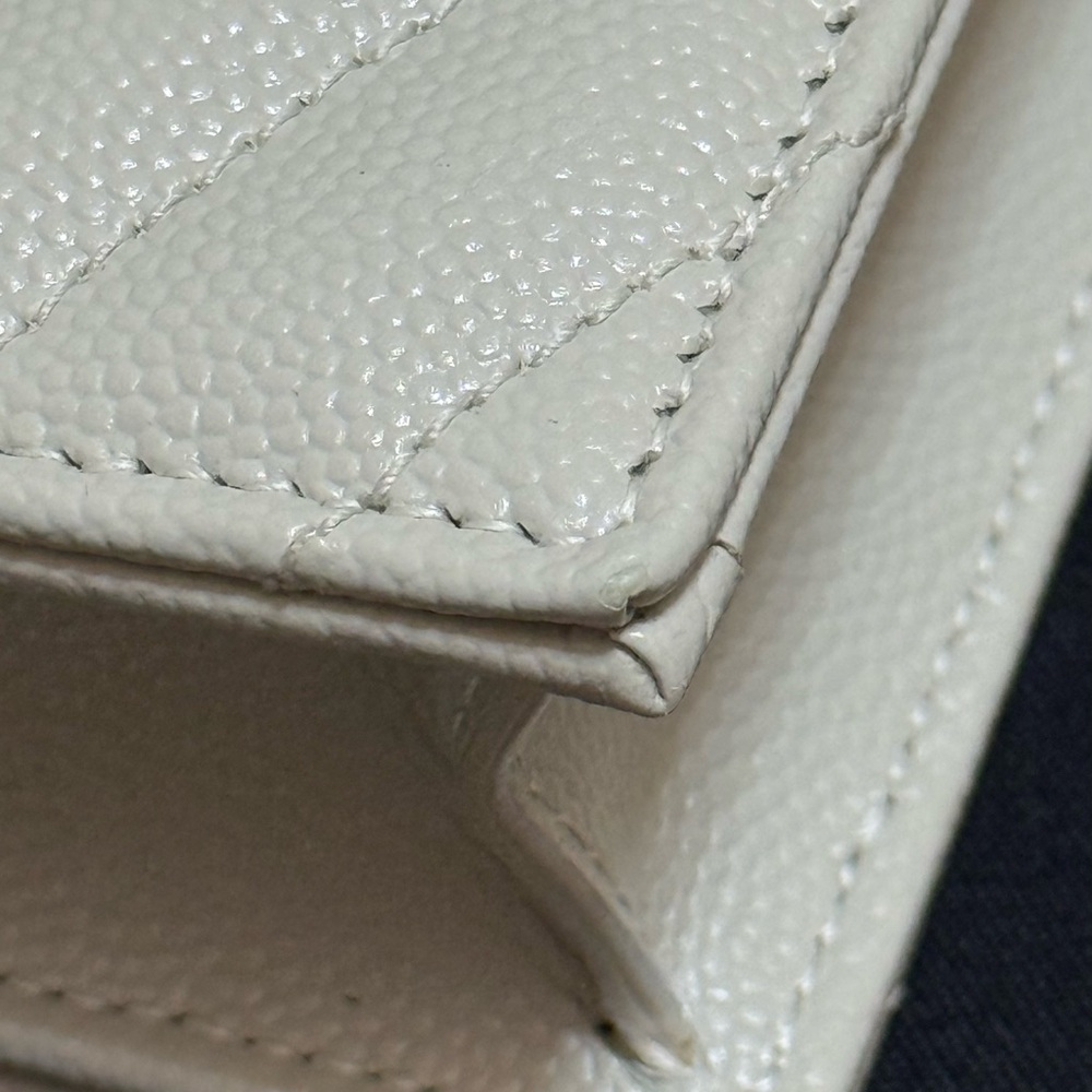 Saint Laurent Cassandre Envelope Chain Wallet WOC Ivory GHW - Picture 15 of 15